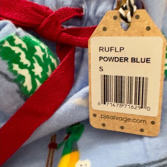 P.J. Salvage Powder Blue Flannel PJ Bottoms-Size Small Women-Skier Design-NWT - Picture 8 of 9